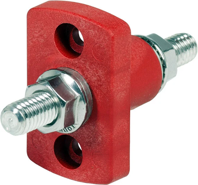 BSS Terminal Feed Thru Connector - 3/8"-16 Studs (Red)