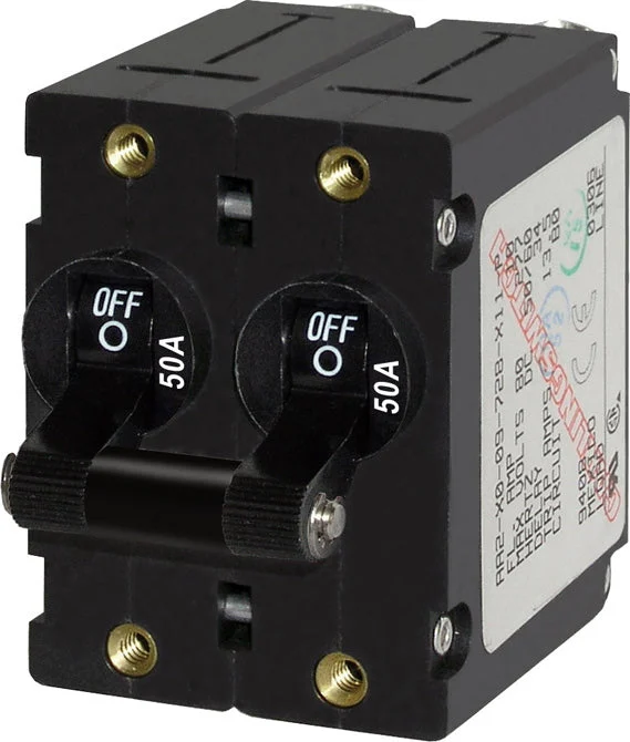 BSS A-Series Black Toggle Breaker - Double Pole 50A