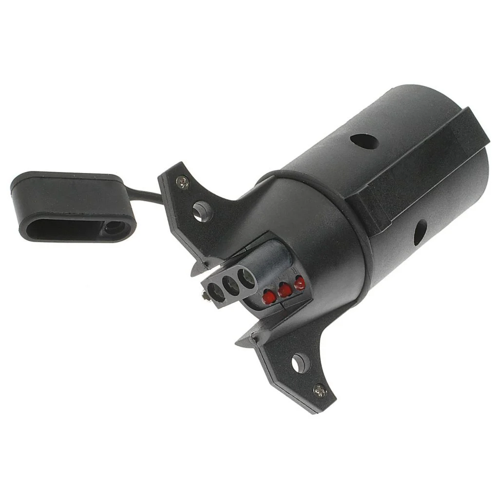 Pollak 7wb-116pdv 7-blade Vehicle End To 4-way Flat Trailer End Adapter With Led Tester - 7WB-116PDV