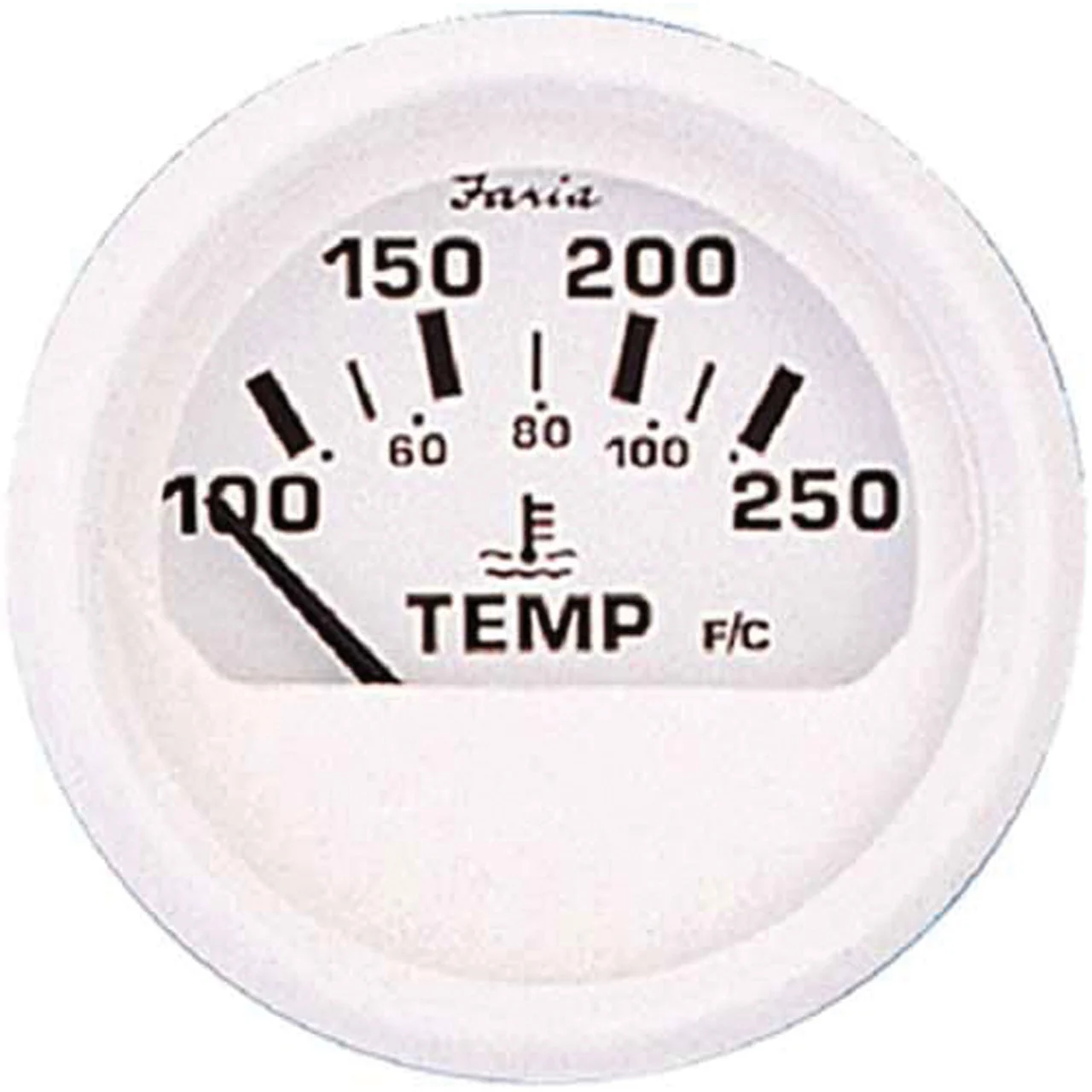 Faria 13110 Dress Water Temperature Gauge (100-250°F) - 2", White - 13110