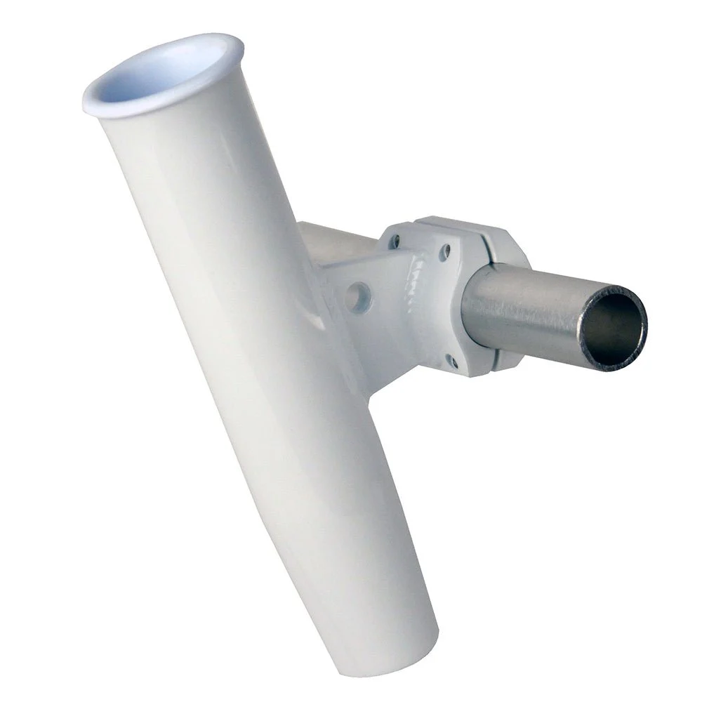 C.E. Smith Aluminum Horizontal Clamp-On Rod Holder 1.66" OD - White Powder Coated w/Sleeve – Marine Boat Replacement Part