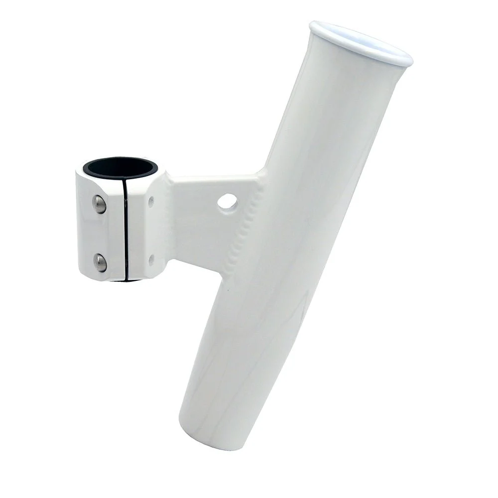 C.E. Smith Aluminum Vertical Clamp-On Rod Holder 1-2/3" OD White Powdercoat w/Sleeve – Marine Electrical Replacement Part