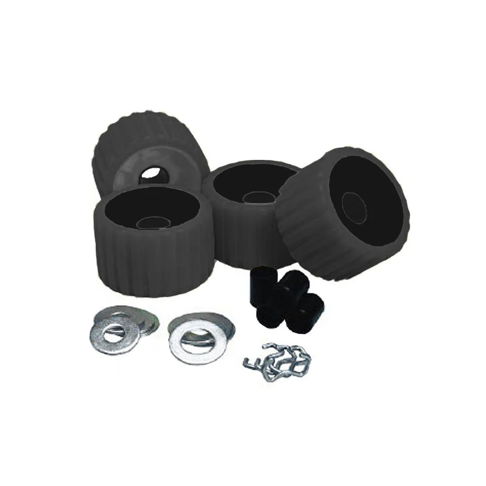 C.E. Smith Ribbed Roller Replacement Kit - 4 Pack - Black – Marine Boat Replacement Part