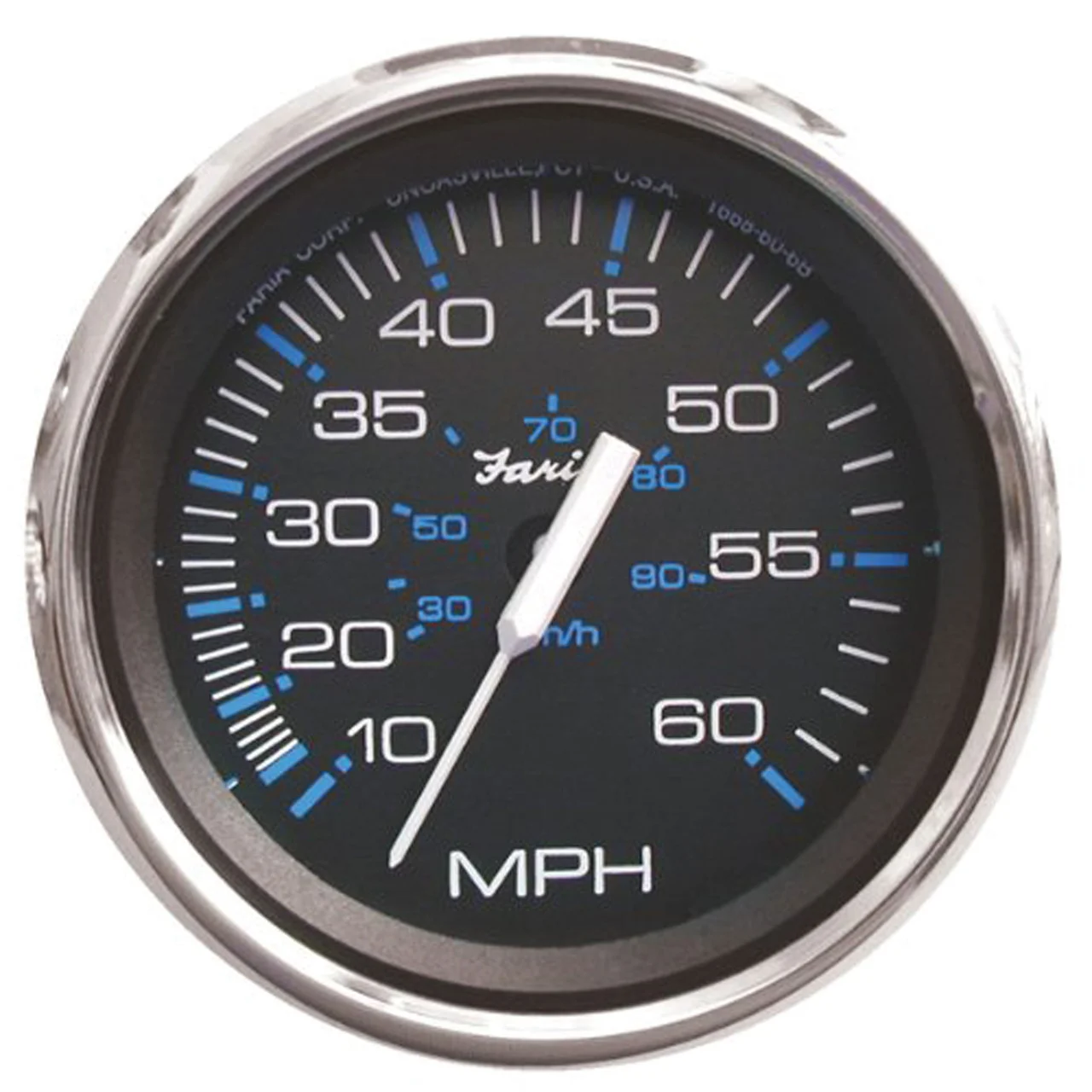 Faria 33704 Chesapeake Stainless Steel Speedometer (60 MPH) Pitot - 4", Black - 33704