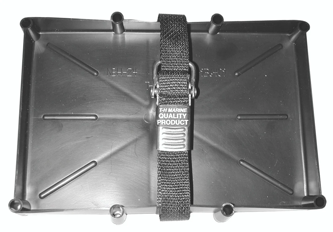 T-H Marine NBH-24-SSC-DP Battery Holder Tray With Stainless Steel Buckle - 24 Series - NBH-24-SSC-DP