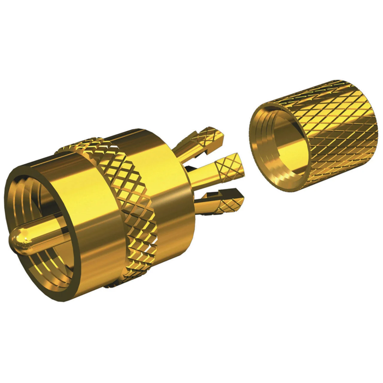 Shakespeare Marine PL-259-CP-G Centerpin PL Connector - Gold-Plated, PL-259 Connector for RG-8X or RG-58/AU Coax - PL-259-CP-G