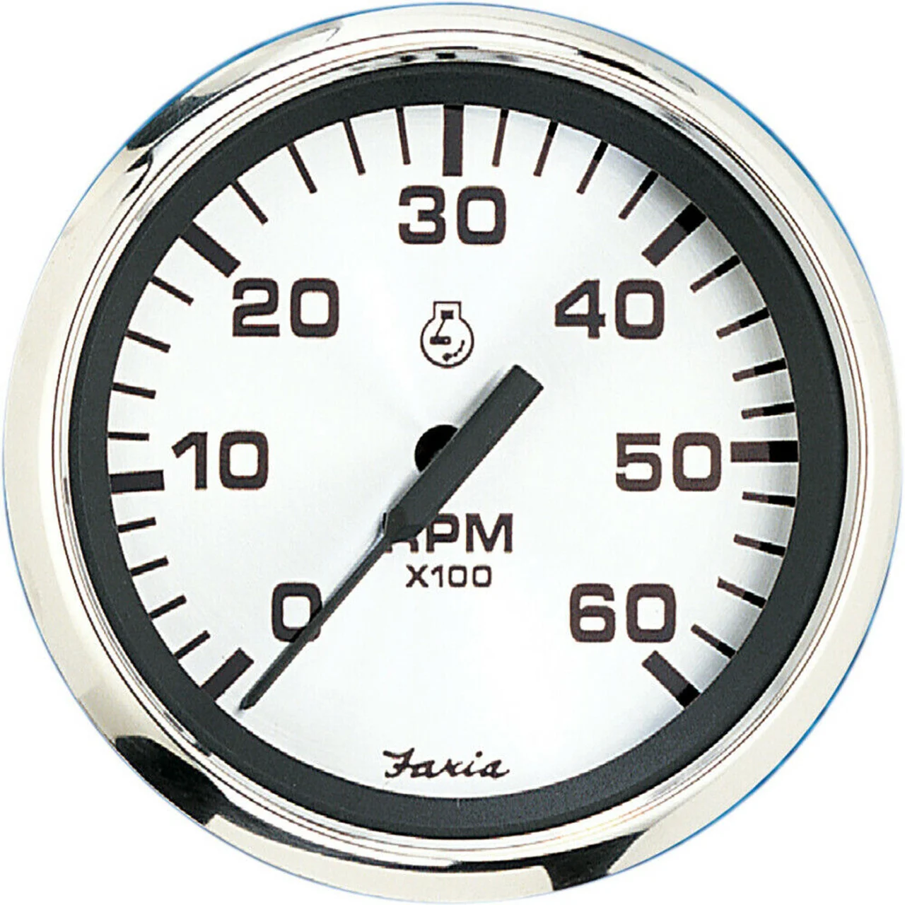 Faria 36004 Spun Tachometer Gauge 6000 RPM Gas Inboard - Silver, 4" - 36004