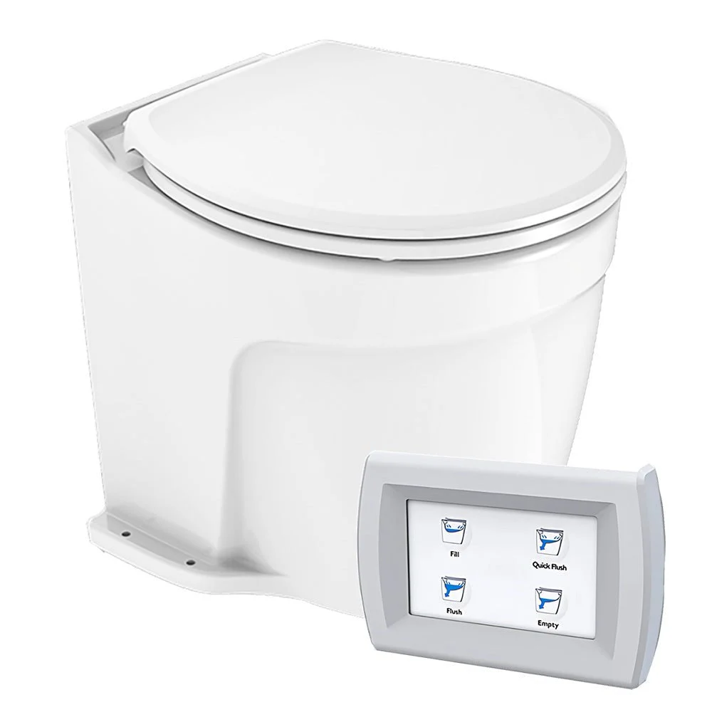 Commodore Deluxe Flush Electric Toilet w/Solenoid Valve - Fresh Water Pump – Marine Engine Cooling Replacement Part