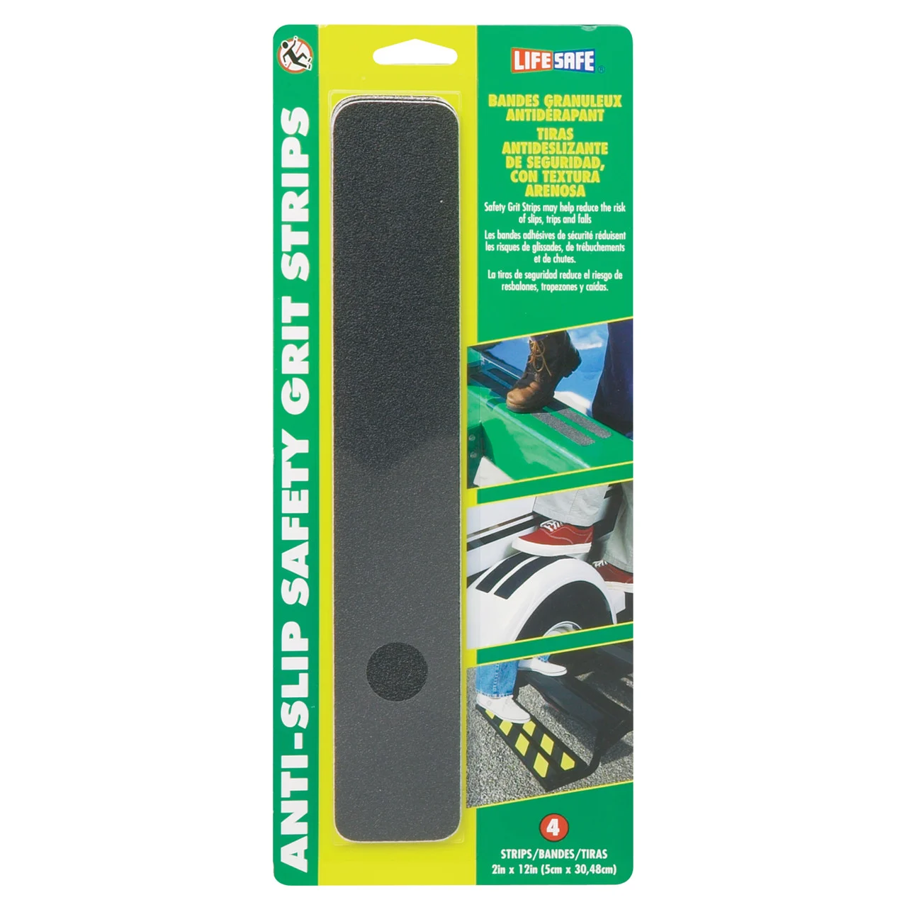 Life Safe RE629BL Anti-Slip Safety Grit Strip - 6 in. x 21 in. - RE629BL