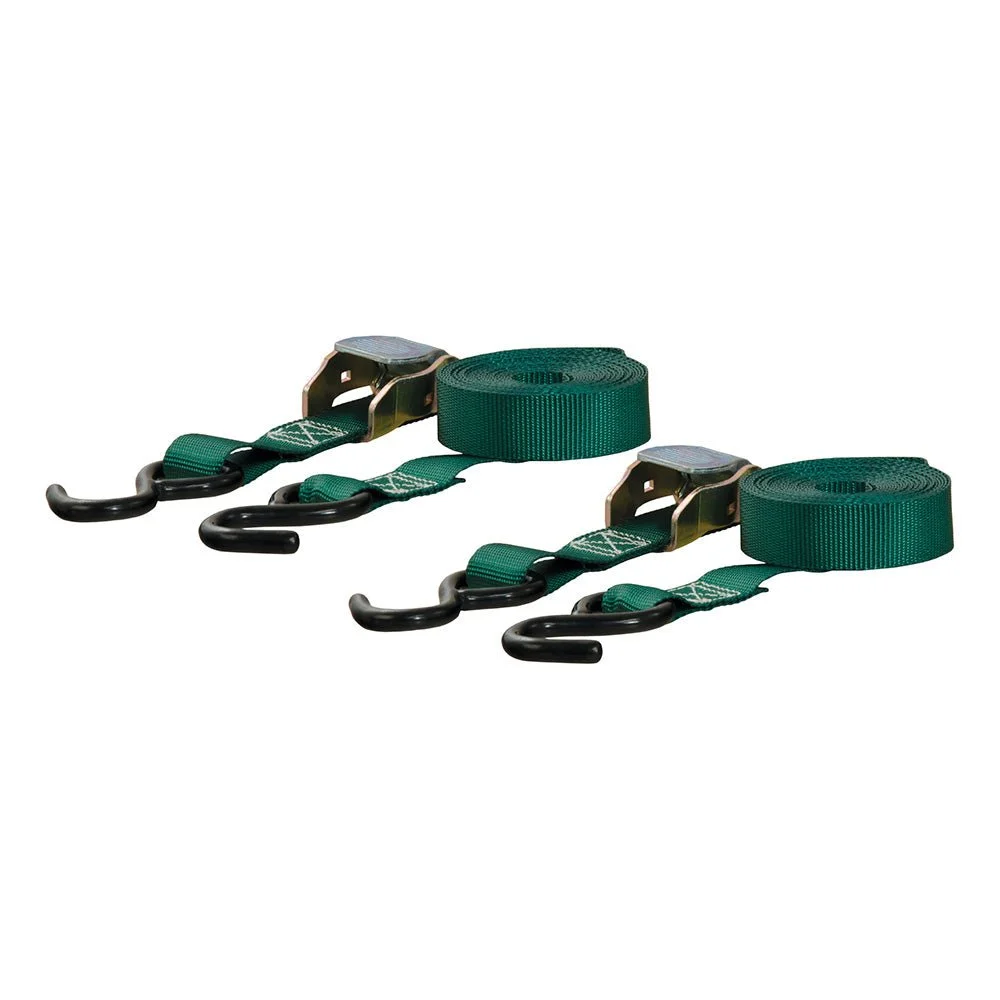 Curt 15' Dark Green Cargo Straps w/"S" Hooks - 300 lbs - 2 Pack – Boat Pump & Plumbing Part