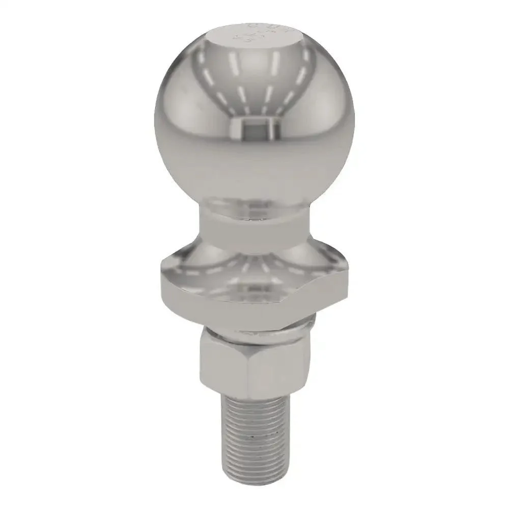 Curt 2" Trailer Ball - 3/4" x 2-1/8" Shank - 3,500 lb. - Stainless Steel – Marine Boat Replacement Part
