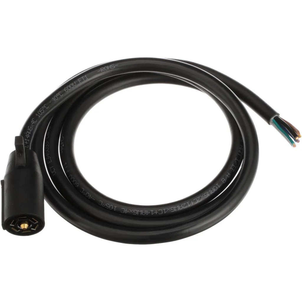 Pollak 10-117v Over-molded Upgraded 7-blade Trailer End Rv Plug With 8' Harness - 10-117V