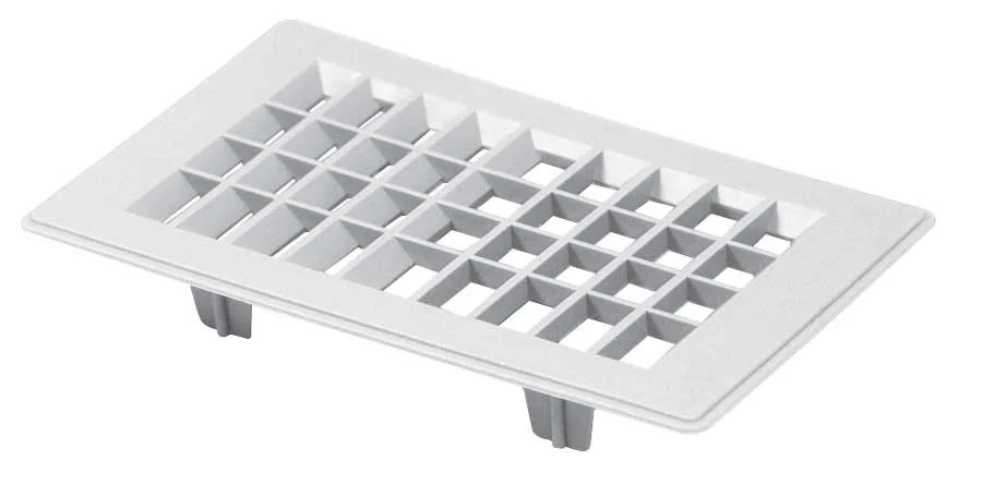 D&W 7840RWH-2H-UL Plastic Floor Register - 4" x 10", White - 7840RWH-2H-UL