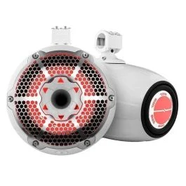 Ds18 Hydro 10" Neodymium Marine Towers W/Built-In Passive Radiator, 1" Driver & Rgb Led Lights - 900w - White