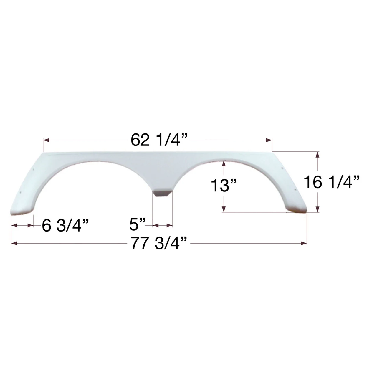 Icon 01640 Tandem Axle Fender Skirt FS779 for Alpenlite - Polar White - 1640