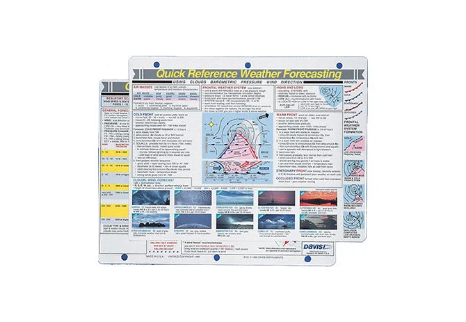 Davis Weather Forecasting Quick Reference Card
