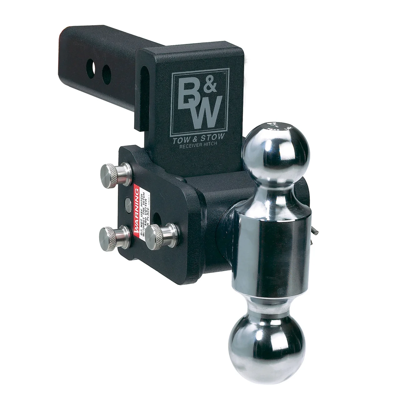 B&W Trailer Hitches TS20040B Tow and Stow Adjustable Ball Mount - 2-5/16" & 2" Ball, 7" Drop, 7.5" Rise, Black - TS20040B
