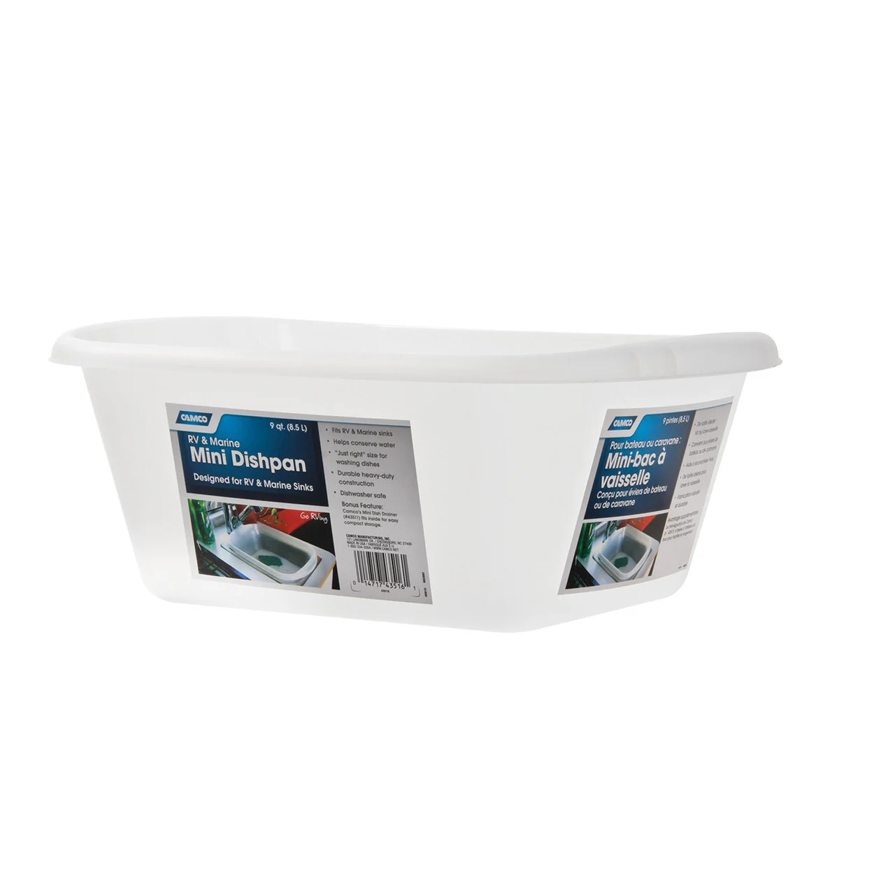 Camco 43516 Mini Dishpan - 9 Qt., Clear - 43516