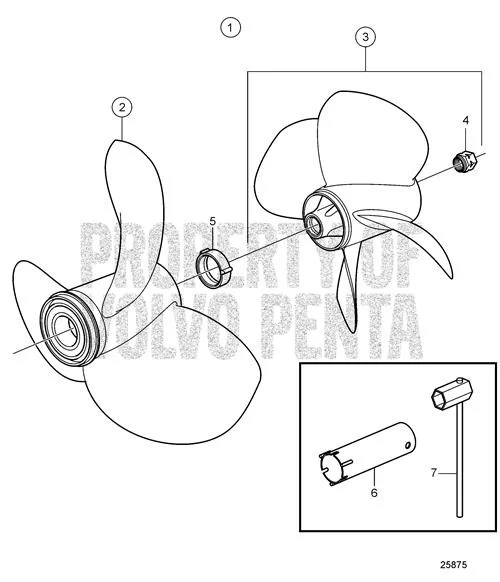 Volvo Penta - I3 Front Aluminium Three Blade Left Hand Rotation Duoprop Straight Splin (21260643)