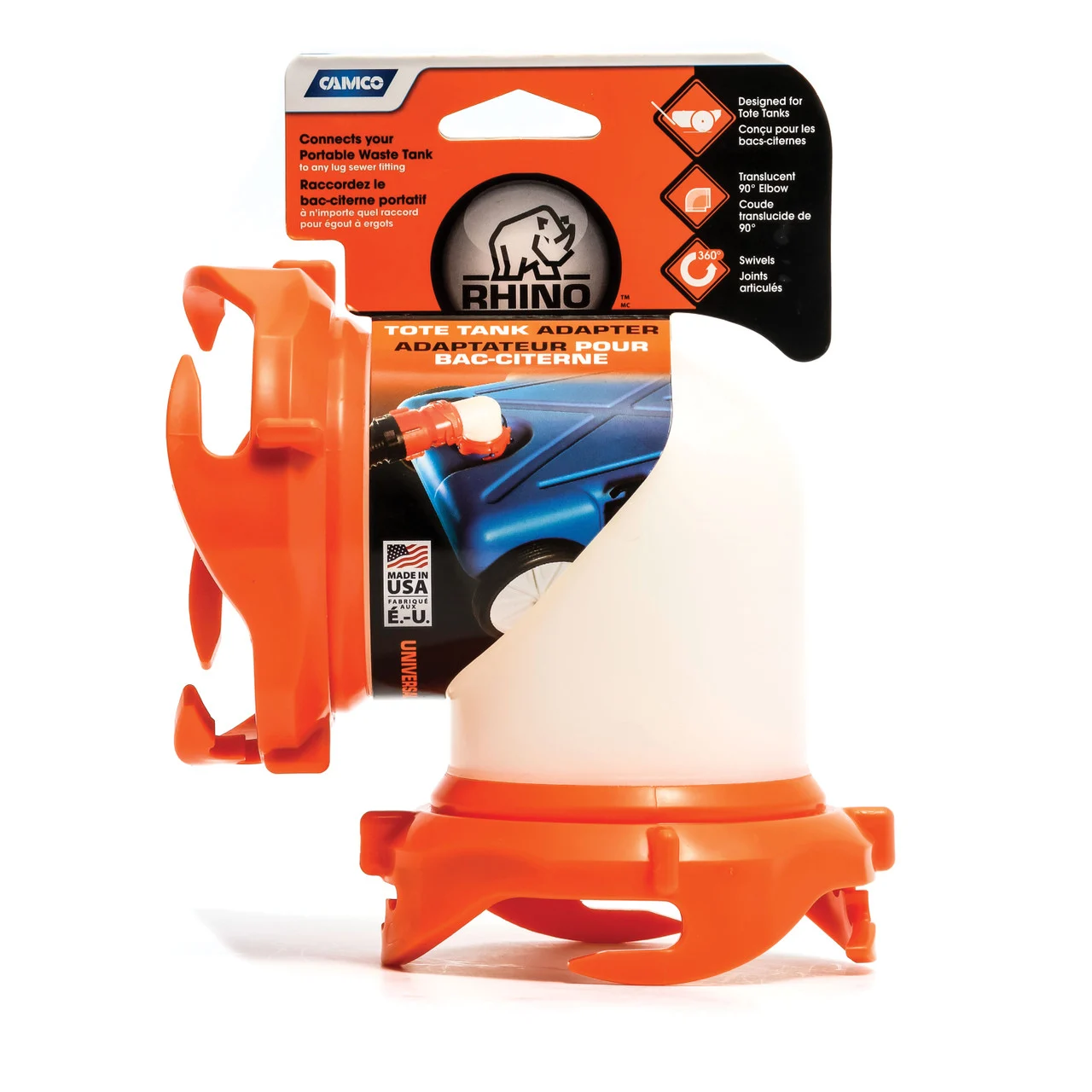 Camco 39485 Rhinoflex 90° Tote Tank Adapter - 39485