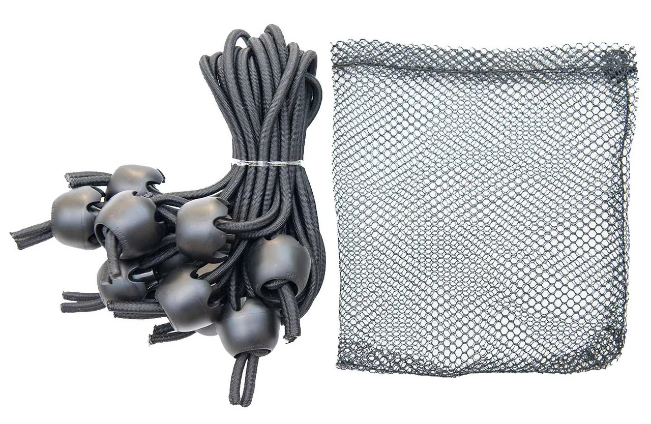 Whitecap Industries JB-100716B Jaw Bungee Black Premium Shock Cord W/1" Ball (10/Bag) - JB-100716B