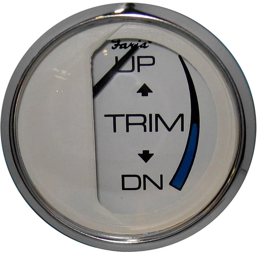 Faria Beede Instruments Outboard Faria Chesapeake White SS 2" Trim Gauge (J/E/Suzuki Outboard)