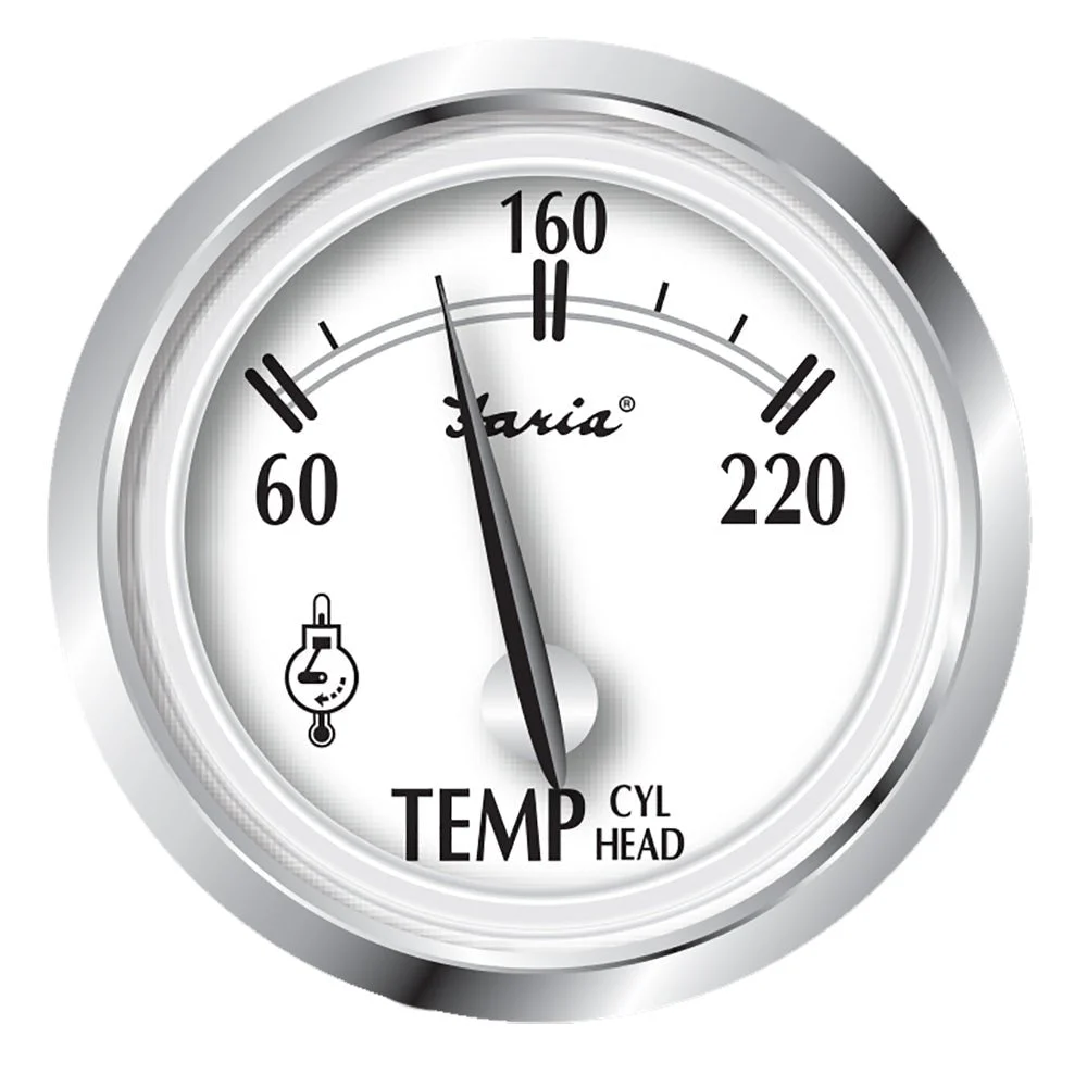Faria Beede Instruments Newport SS 2" Cylinder Head Temperature Gauge w/Sender - 60° to 220° F – Marine Boat Replacement Part