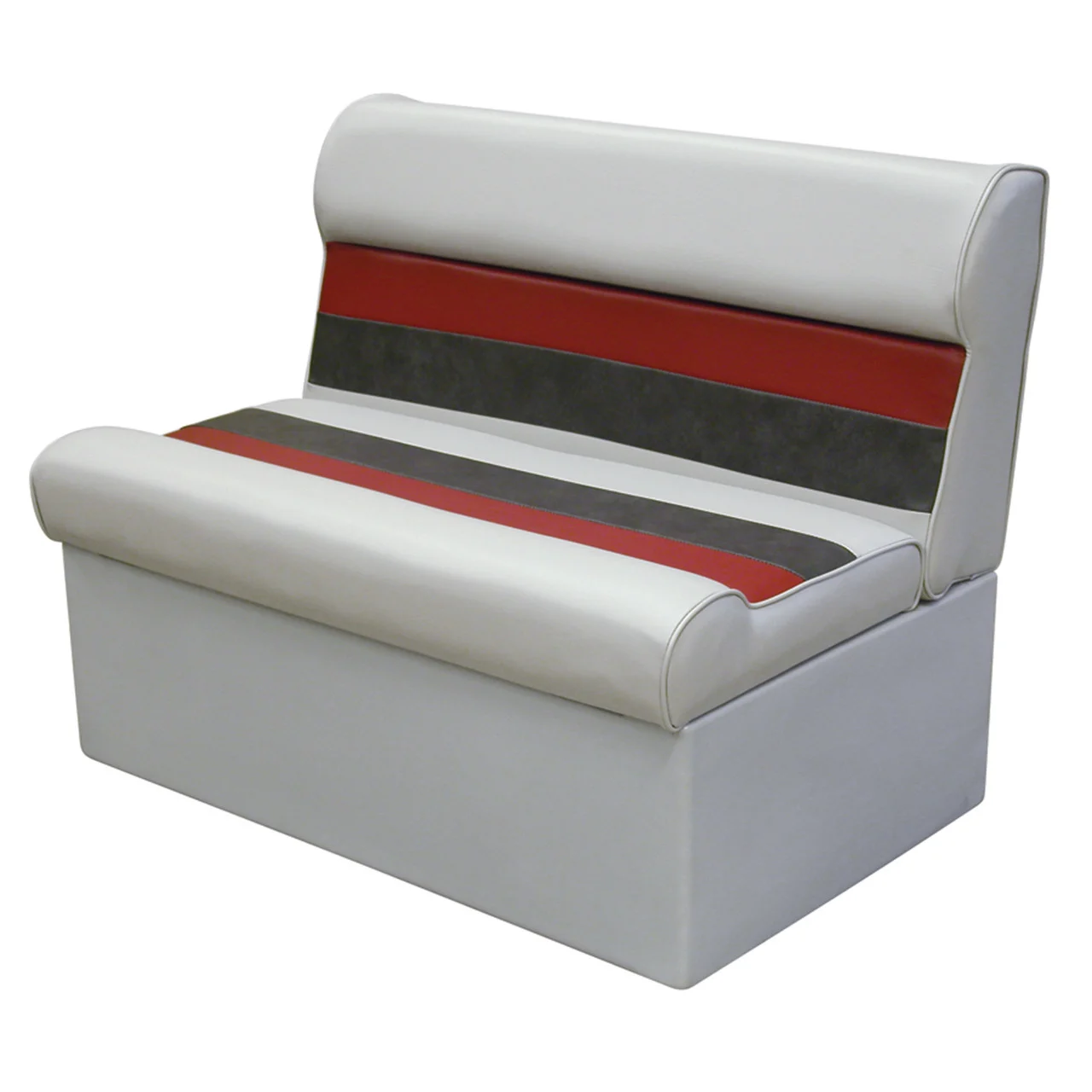 Wise 8WD100-1012 Deluxe 36" Pontoon Bench and Base - Grey/Charcoal/Red - 8WD100-1012