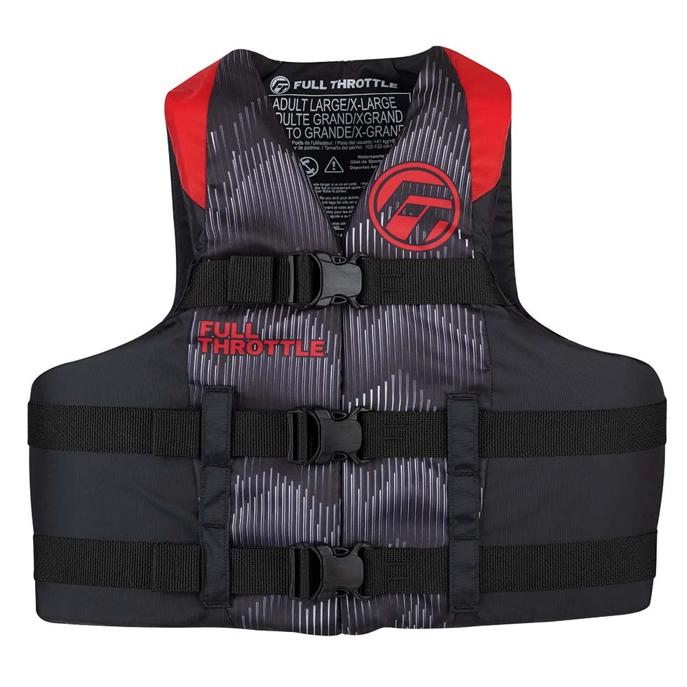 Full Throttle Adult Nylon Life Jacket - 2XL/4XL - Red/Black – Marine Boat Replacement Part