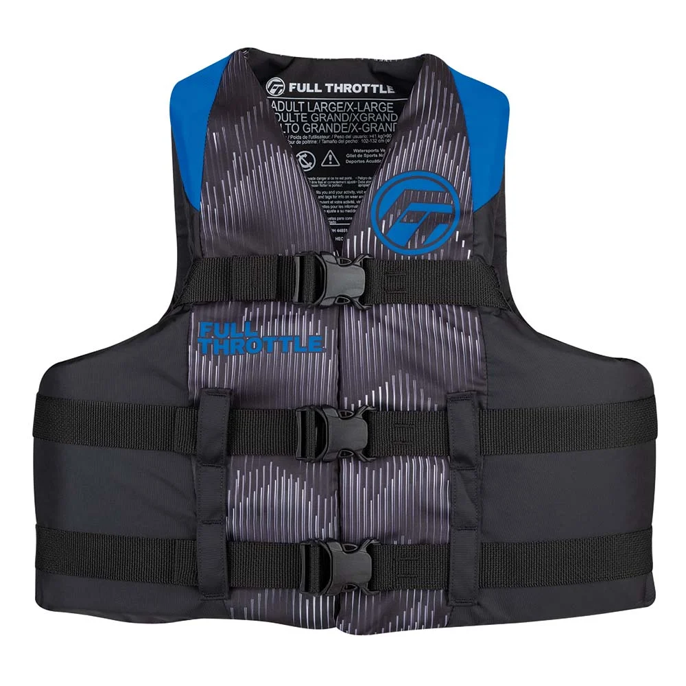 Full Throttle Adult Nylon Life Jacket - S/M - Blue/Black – Marine Boat Replacement Part