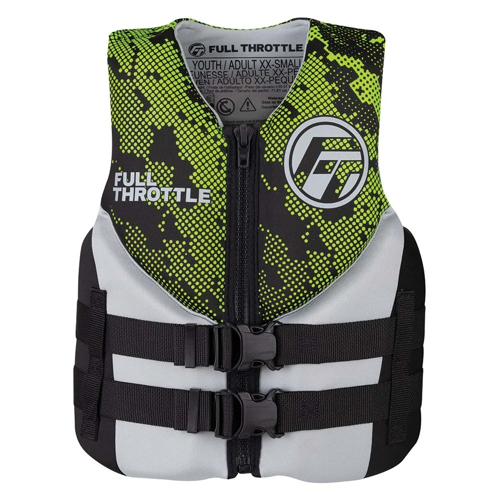 Full Throttle Junior Hinged Neoprene Life Jacket - Green – Marine Boat Replacement Part