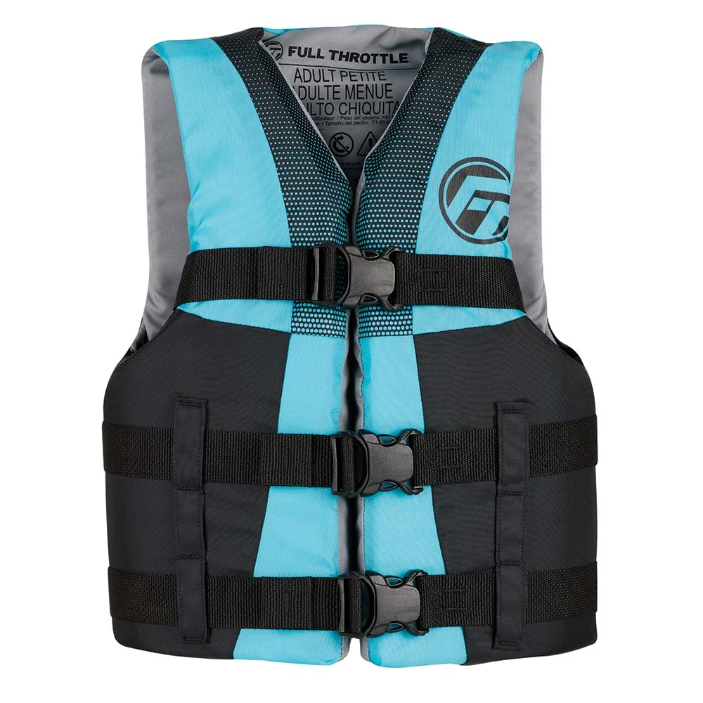 Full Throttle Teen Nylon Life Jacket - Aqua/Black – Marine Boat Replacement Part