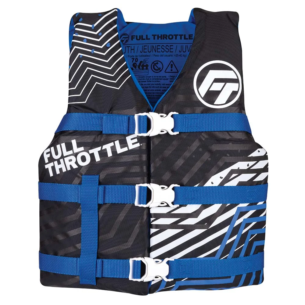 Full Throttle Youth Nylon Life Jacket - Blue/Black – Marine Boat Replacement Part