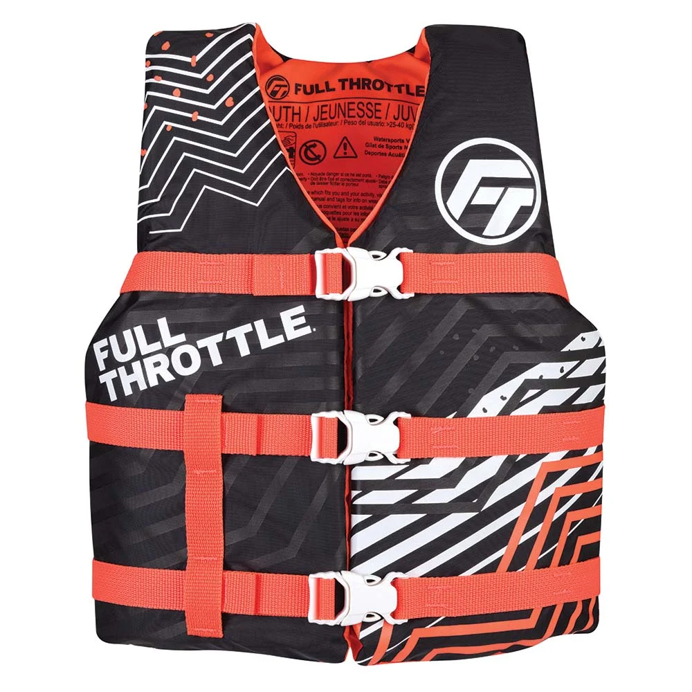 Full Throttle Youth Nylon Life Jacket - Pink/Black – Marine Boat Replacement Part