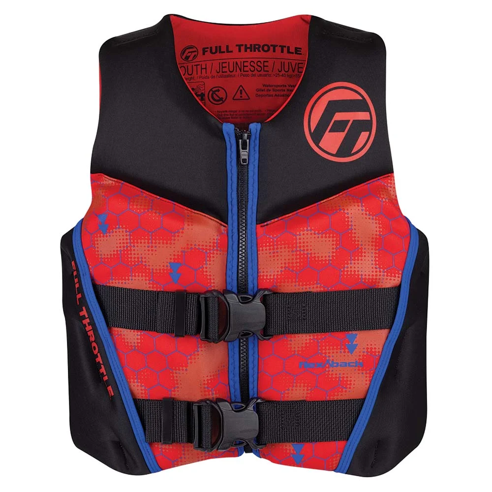 Full Throttle Youth Rapid-Dry Flex-Back Life Jacket - Red/Black – Marine Boat Replacement Part