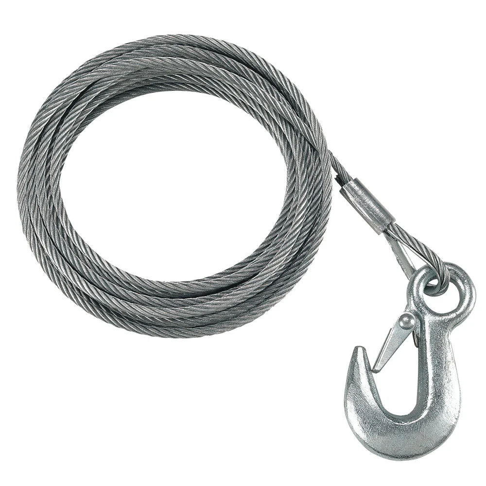 Fulton 7/32" x 50' Galvanized Winch Cable and Hook - 5,600 lbs. Breaking Strength – Marine Electrical Replacement Part