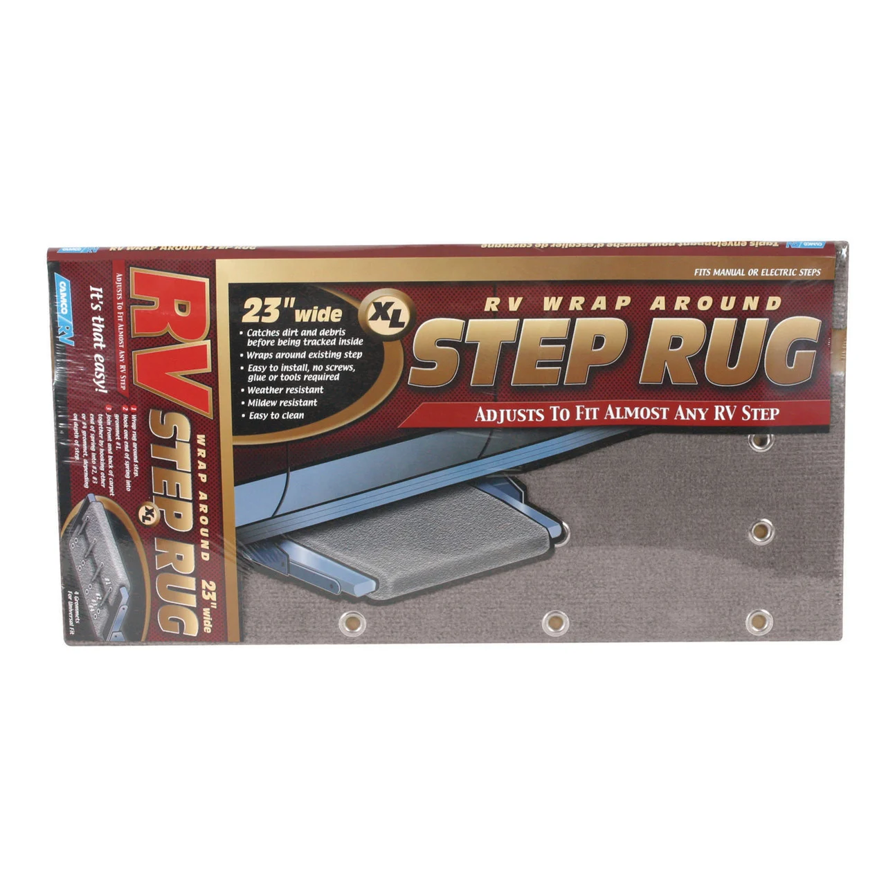 Camco 42935 RV Step Rug - 23", Gray - 42935