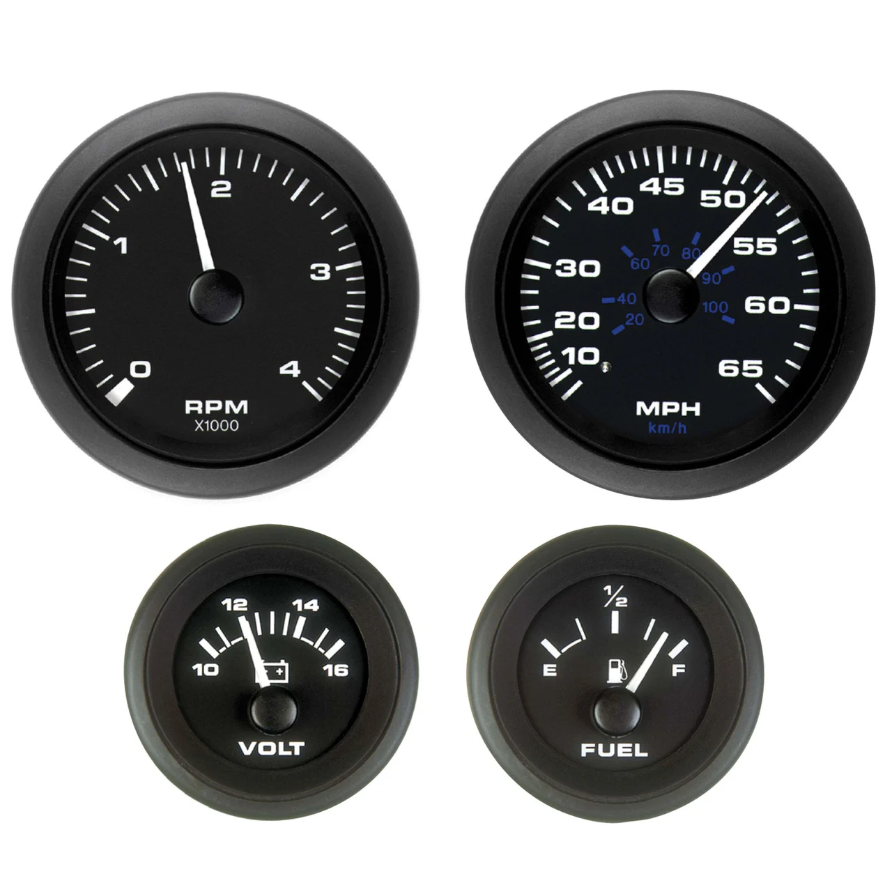 Sierra 62718P Black Premier Pro 2" Fuel Gauge - E-1/2-F - 62718P