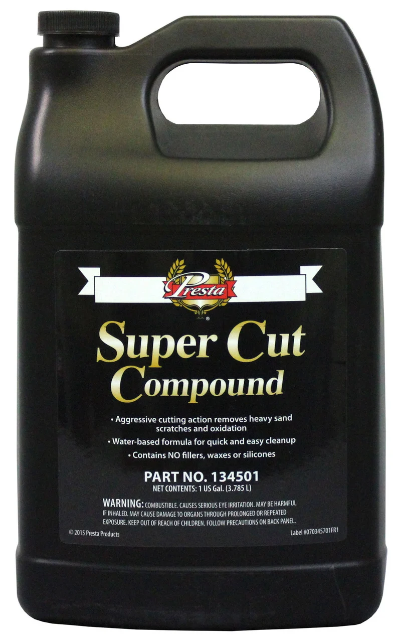 Presta 134501 Super Cut Compound For Removing P800 Grit, Heavy Sand Scratches And Oxidation - 1 Gallon - 167401