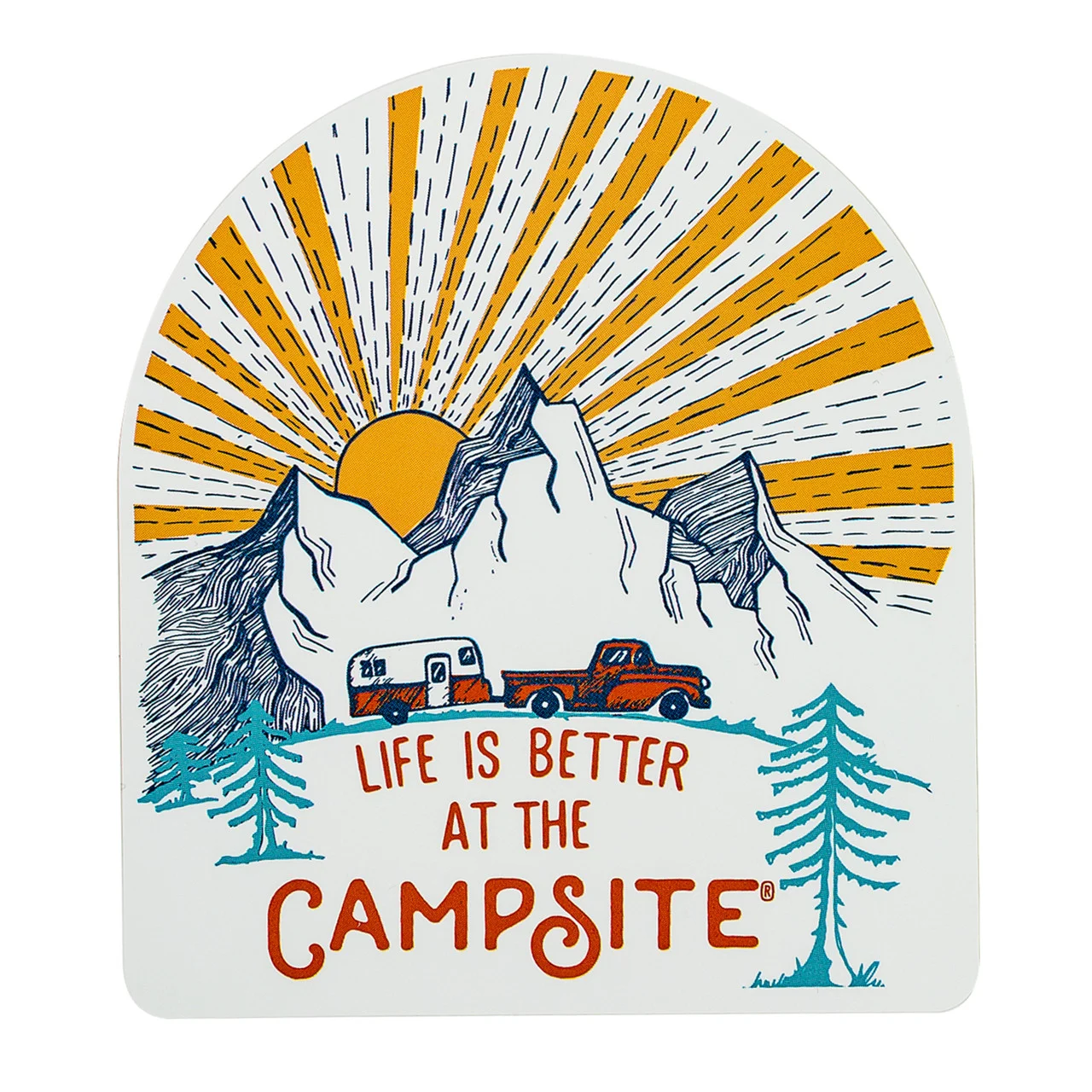 Camco 53254 "Life is Better at the Campsite" RV Decal - Sunrise - 53254