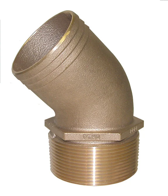 Groco Pipe to Hose Barb Adaptor 45 Degree 1-1/4 in.