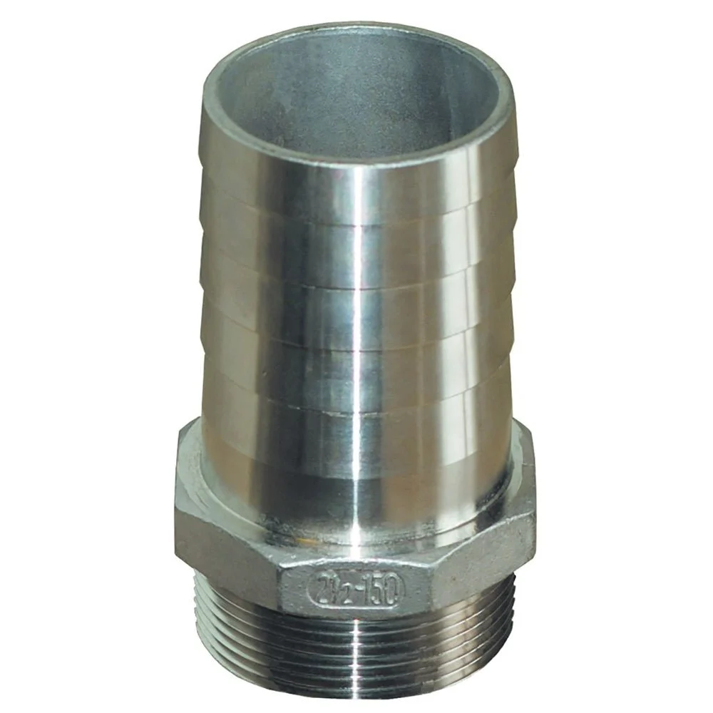 Groco 1-1/4"" NPT x 1-1/4" ID Stainless Steel Pipe to Hose Straight Fitting – Boat Pump & Plumbing Part
