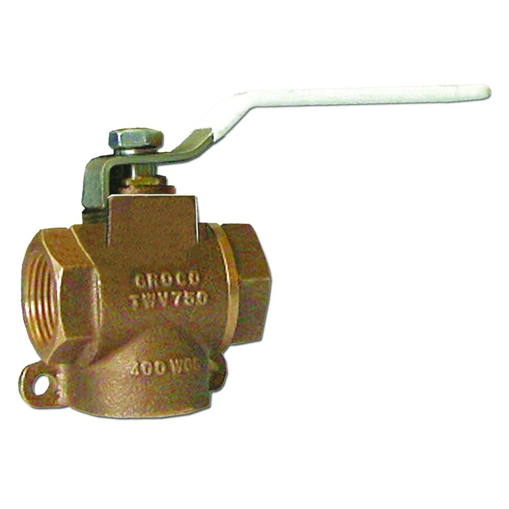 Groco 3/4" NPT Bronze 3-Way Valve – Marine Boat Replacement Part