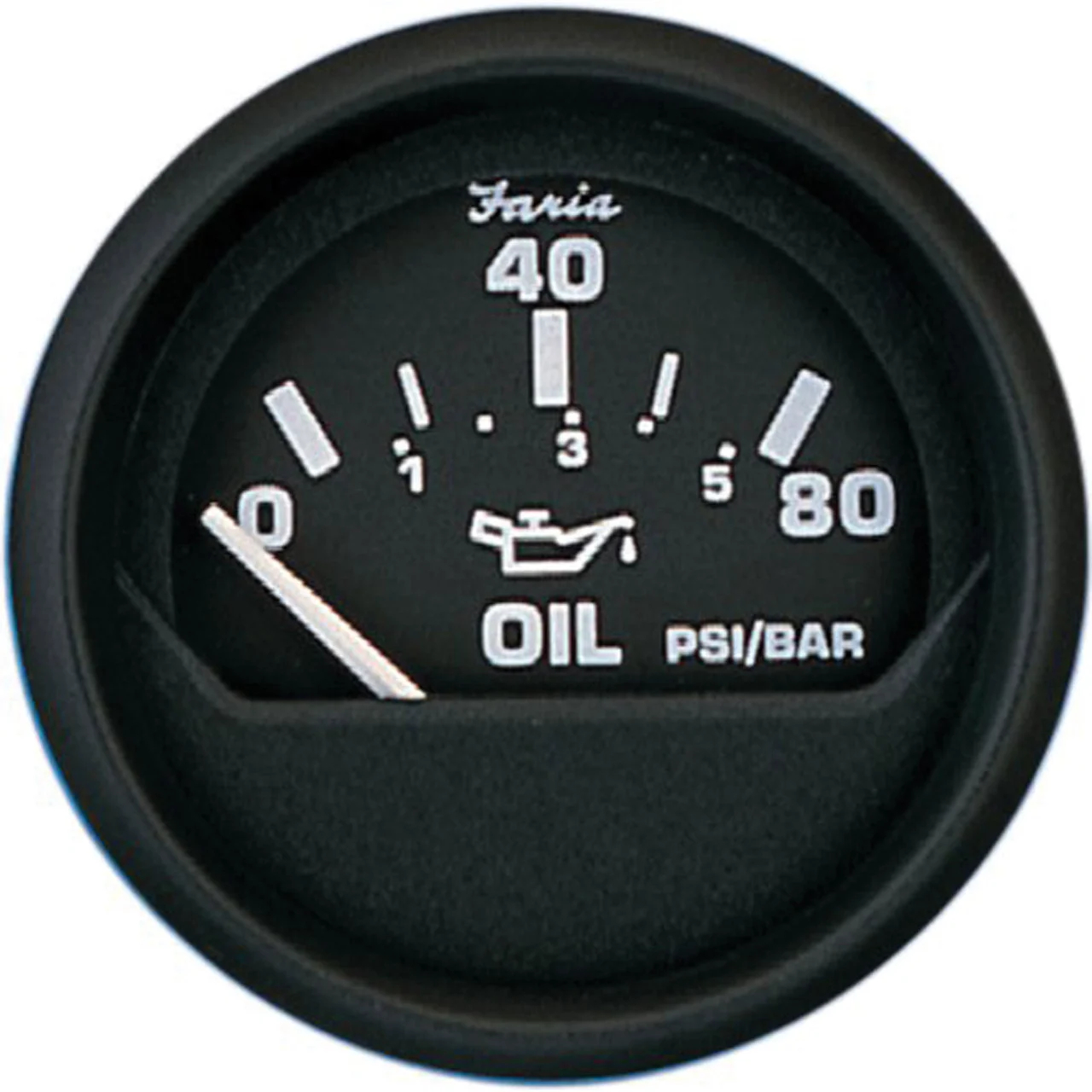 Faria 12803 Euro Oil Pressure Gauge (80 PSI) - 2", Black - 12803