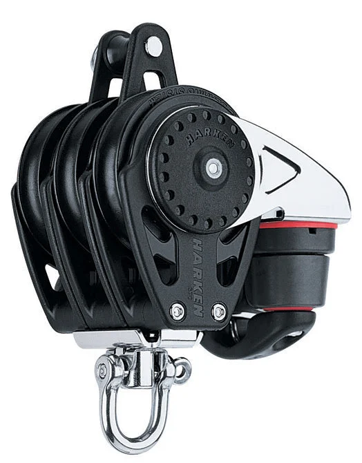 Harken Triple Swivel Carbo Block w/Cam Cleat, Becket - 57mm