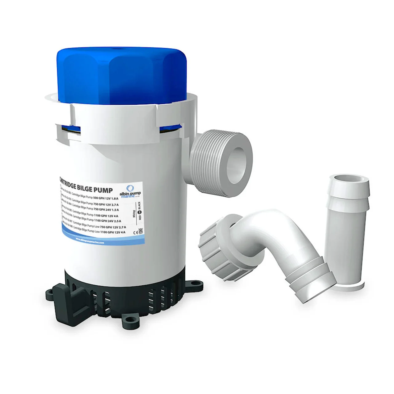Albin 01-02-002 Cartridge Bilge Pump - 12V, 500 GPH - 01-02-002