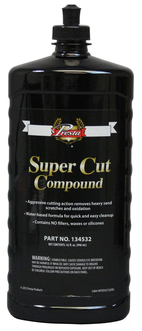 Presta 134532 Super Cut Compound For Removing P800 Grit, Heavy Sand Scratches And Oxidation - 32 Oz. - 167432