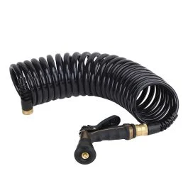 Hosecoil Commercial Pilot Pro 25' Hose Kit W/Boat Bumper Metal Body Nozzle