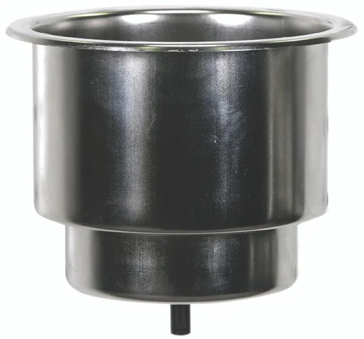 Whitecap S-3511C Stainless Steel Flush Drink Holder - 3-7/8" Cutout, 2-1/4" to 3-1/8" Depth - S-3511C