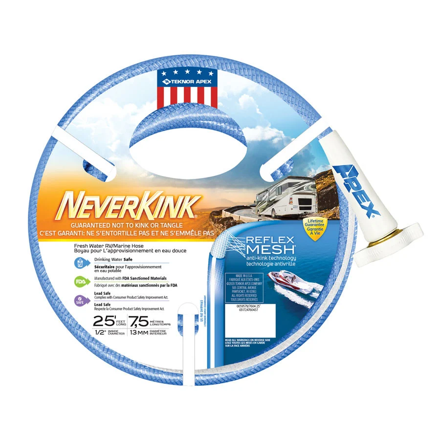 Teknor Apex 7604-25 NeverKink RV/Marine Water Hose - 1/2" x 25' - 7604-25